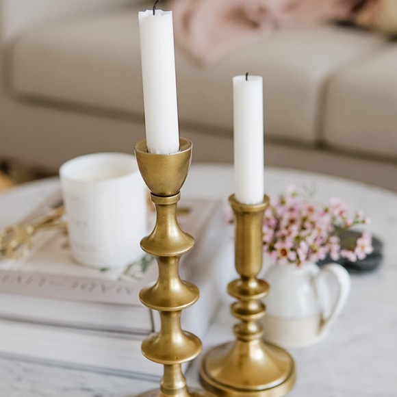 Antique Gold Candle Holders - Set of 2 - Picture 4 of 4